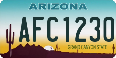 AZ license plate AFC1230