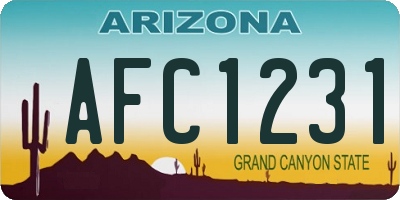 AZ license plate AFC1231