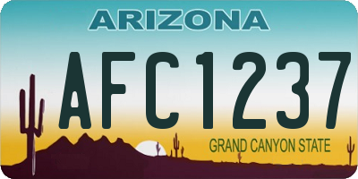 AZ license plate AFC1237