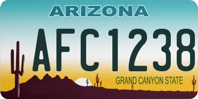 AZ license plate AFC1238