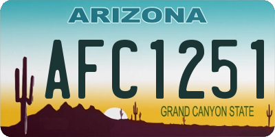 AZ license plate AFC1251