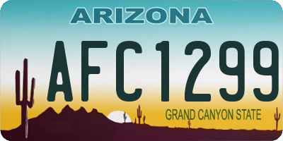 AZ license plate AFC1299