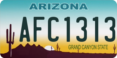 AZ license plate AFC1313