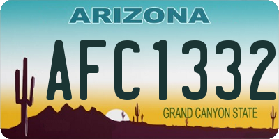AZ license plate AFC1332