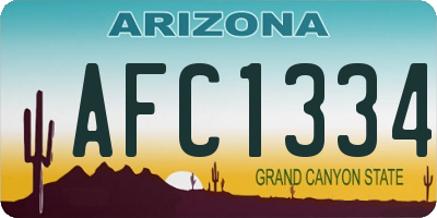 AZ license plate AFC1334
