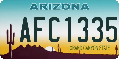 AZ license plate AFC1335