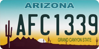 AZ license plate AFC1339