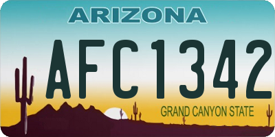 AZ license plate AFC1342