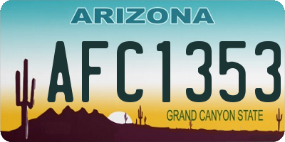 AZ license plate AFC1353