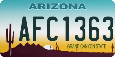 AZ license plate AFC1363