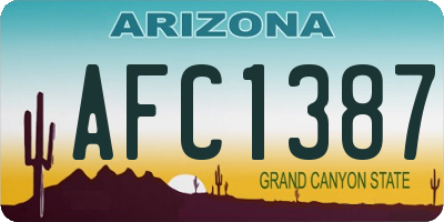 AZ license plate AFC1387