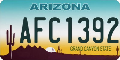 AZ license plate AFC1392