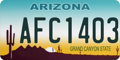 AZ license plate AFC1403