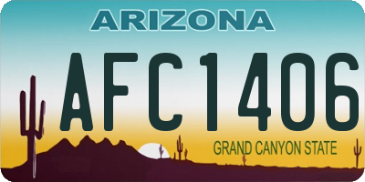AZ license plate AFC1406