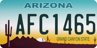 AZ license plate AFC1465