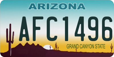 AZ license plate AFC1496