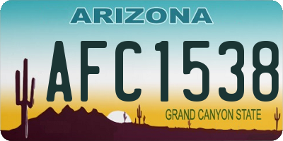 AZ license plate AFC1538