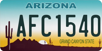 AZ license plate AFC1540