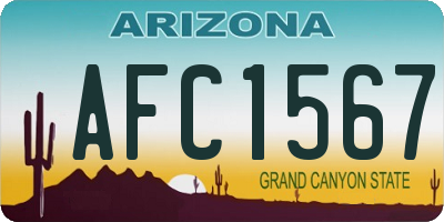 AZ license plate AFC1567