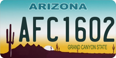 AZ license plate AFC1602