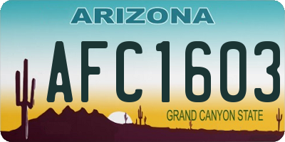 AZ license plate AFC1603