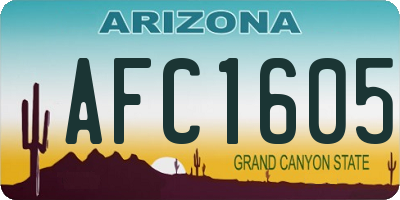 AZ license plate AFC1605