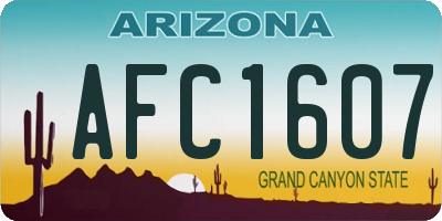 AZ license plate AFC1607