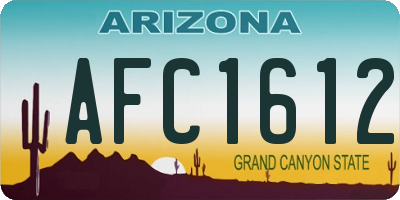 AZ license plate AFC1612