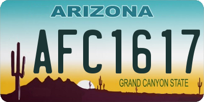 AZ license plate AFC1617