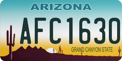 AZ license plate AFC1630