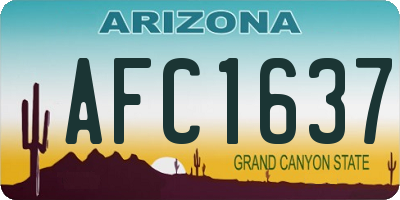 AZ license plate AFC1637