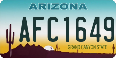 AZ license plate AFC1649