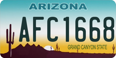 AZ license plate AFC1668