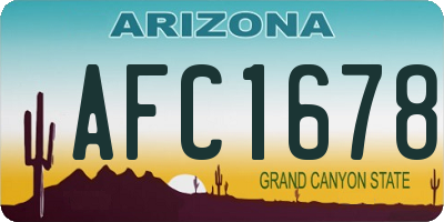 AZ license plate AFC1678