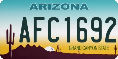 AZ license plate AFC1692