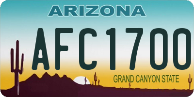 AZ license plate AFC1700