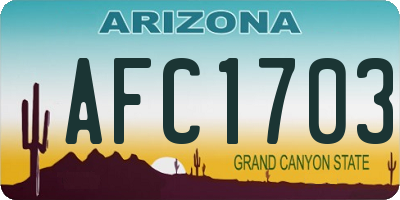 AZ license plate AFC1703