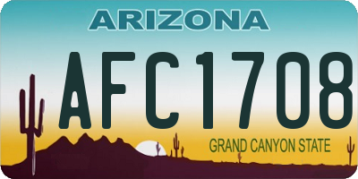 AZ license plate AFC1708
