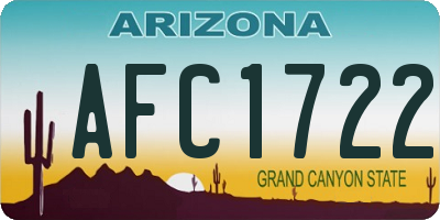 AZ license plate AFC1722