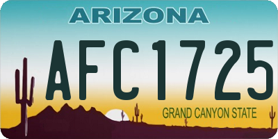 AZ license plate AFC1725