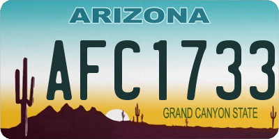 AZ license plate AFC1733