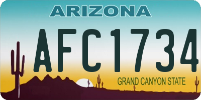 AZ license plate AFC1734