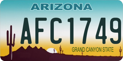 AZ license plate AFC1749
