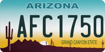 AZ license plate AFC1750
