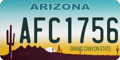 AZ license plate AFC1756