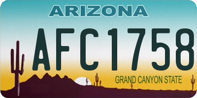 AZ license plate AFC1758
