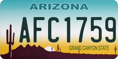 AZ license plate AFC1759