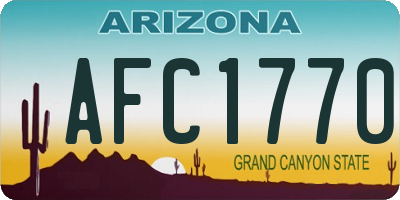 AZ license plate AFC1770