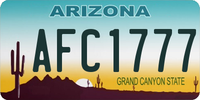 AZ license plate AFC1777