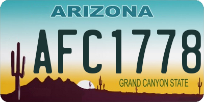 AZ license plate AFC1778